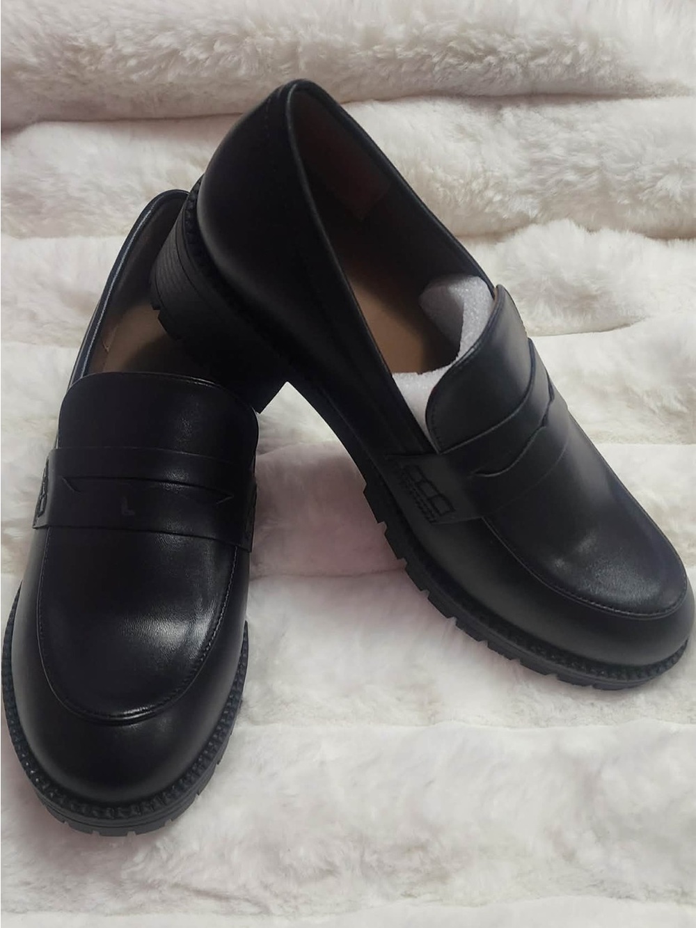 Women’s Black Slip-On Leather Loafers